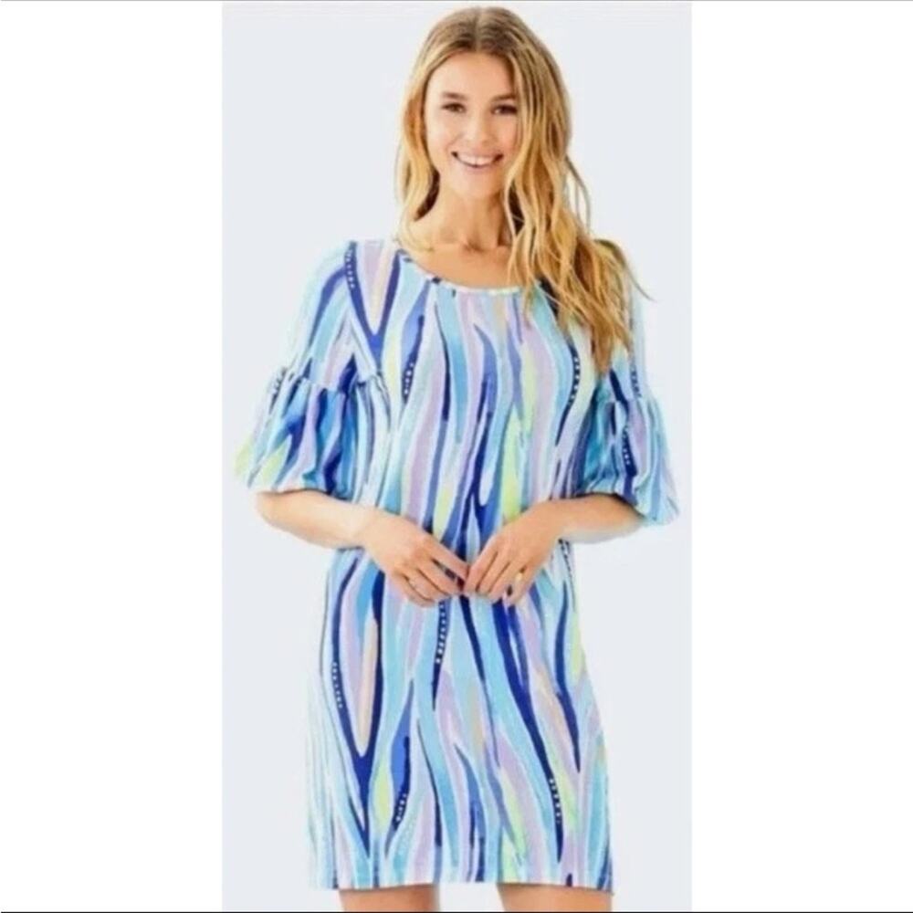 Lilly Pulitzer Lindell Dress Shore Perfection Blue Teal Size XS - Picture 2 of 7